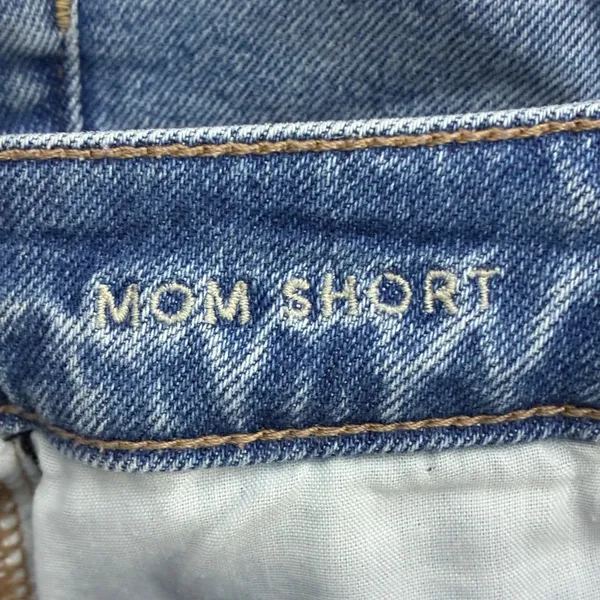 American Eagle Mom Jean Shorts Medium Wash Denim Boho Distressed Frayed Size 00 - Image 7