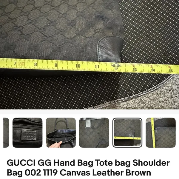Gucci Black Tote Hand Bag with Iconic GG Design - Image 11