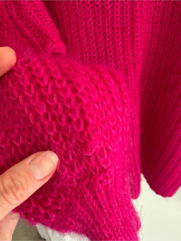 Sézane Pink Kid Mohair Merino Wool Button Cardigan Sweater Size S - Image 9