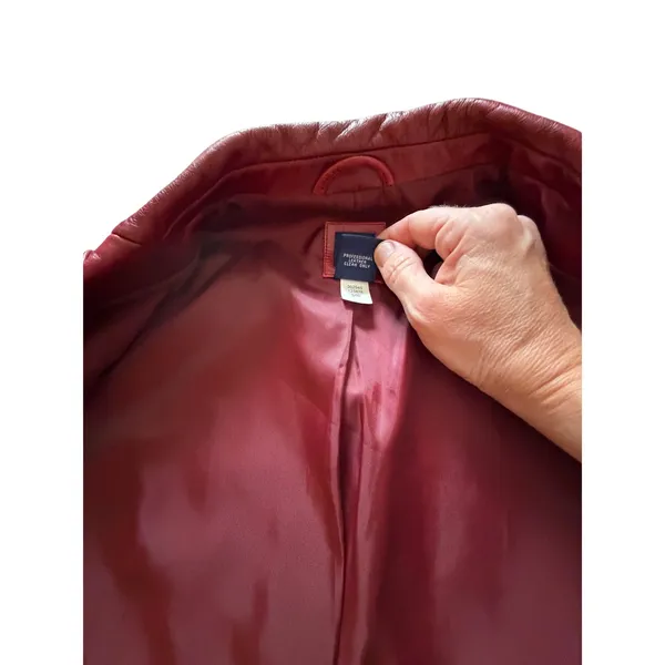 Vintage Y2K GAP Red Leather Blazer XS 100% Genuine Leather 2000 - Image 13