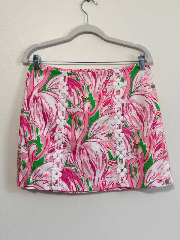 Lilly Pulitzer Marigold Pink Flamingo Colony Skort Women’s size 6 - Image 2