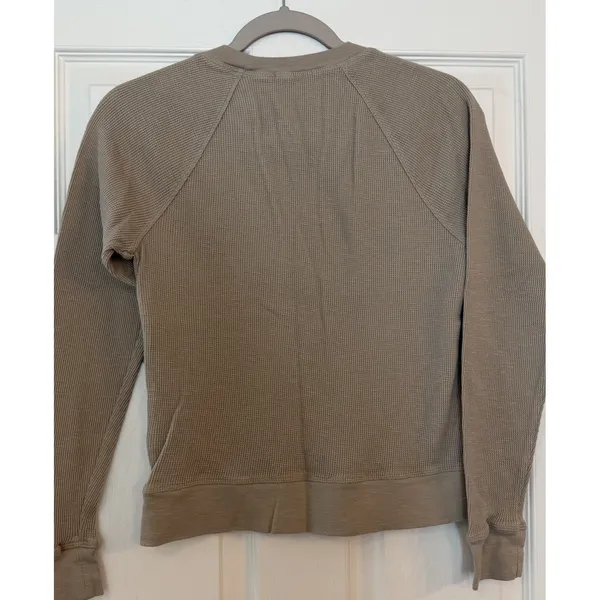 James‎ Perse Waffle Knit Thermal Top Oatmeal Long Sleeve Warm Quiet Luxury Small - Image 3
