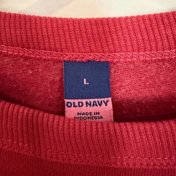 Old Navy Ruffle Sleeve Sweatshirt‎ Women's Large Red Preppy Classic Feminine NWT - Image 4