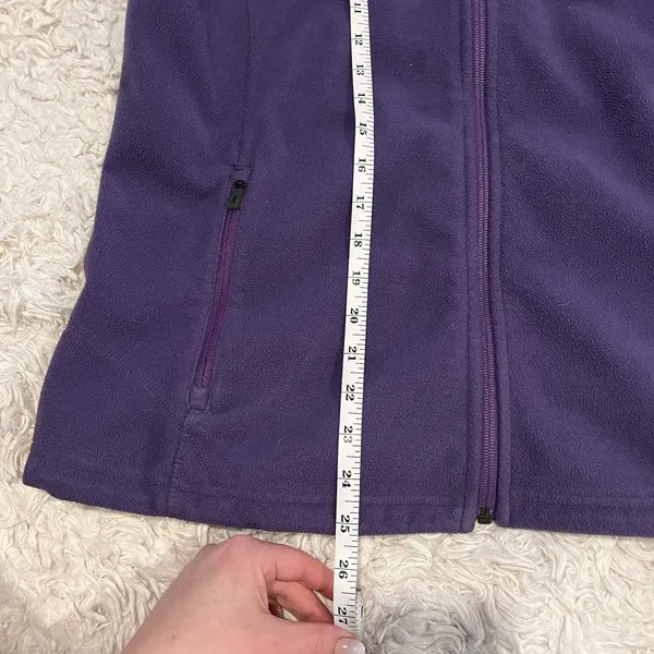LL Bean Jacket Women’s Large Purple Polartec Full Zip Fleece Vest Outdoor Hiking - Image 3