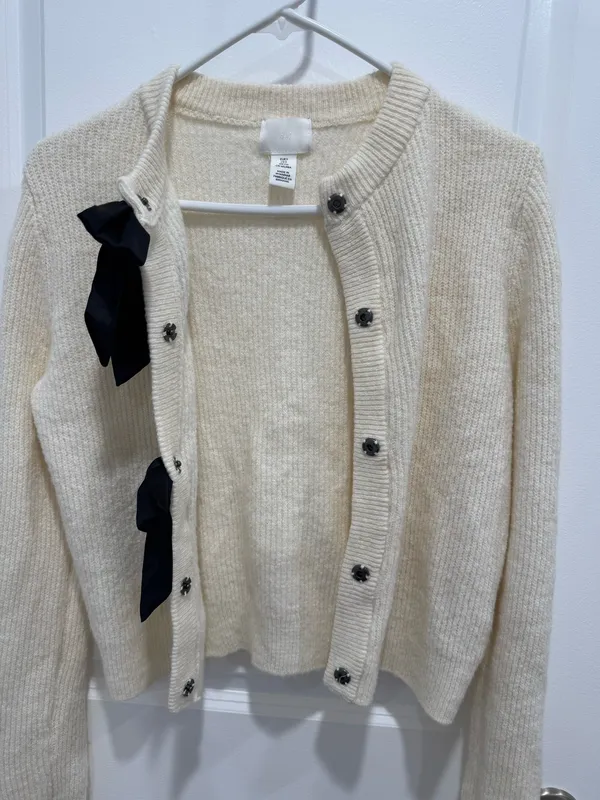 H&M Cardigan Sweater bows size S - Image 4