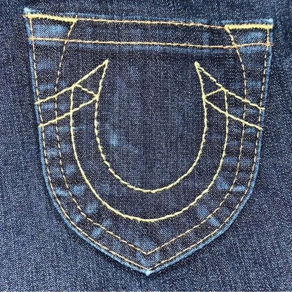 True Religion Denim Vintage Size 25 Dark Blue Wash WC92358QV Candice Flare Jeans - Image 5