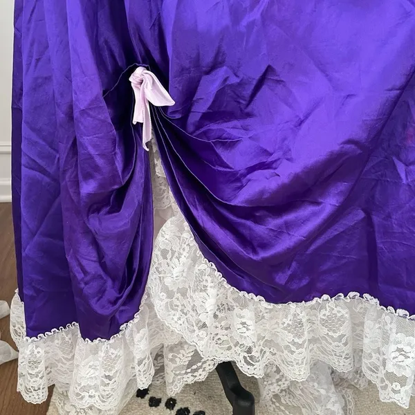 Vintage 80s Zum Zum Purple Little Bo Peep Prom Dress M 8 10 - Image 10