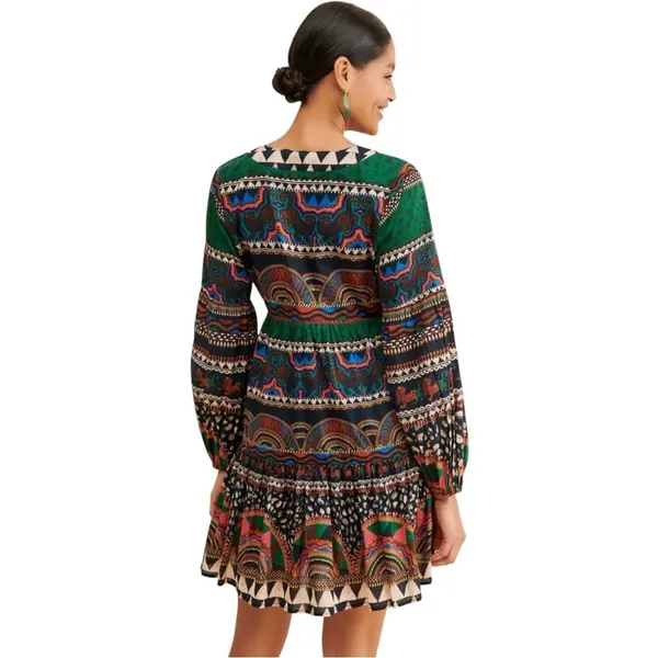 FARM Rio Safari Tiger Printed V-Neck Tunic /‎ Flowy Mini Dress Size Small - Image 3