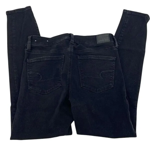American Eagle Womens Skinny Jegging Jeans Denim Stretch Black‎ Size 6 Regular - Image 4