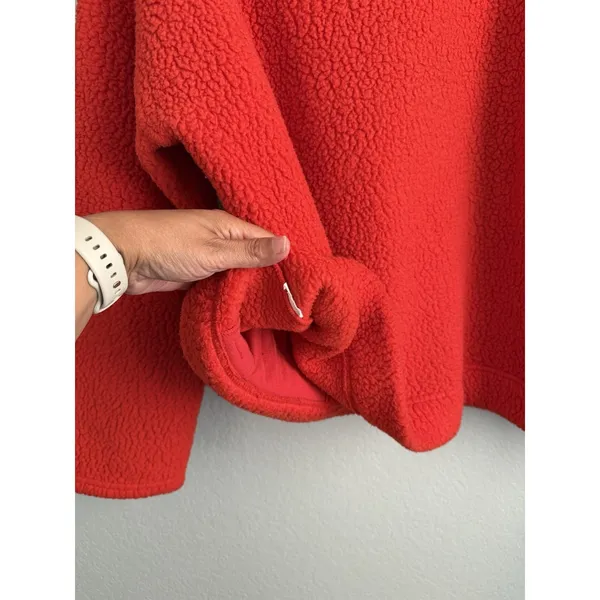 J.Crew Polartec Red Half Zip Sherpa Fleece Pullover Jacket Cozy Gorpcore XL - Image 7