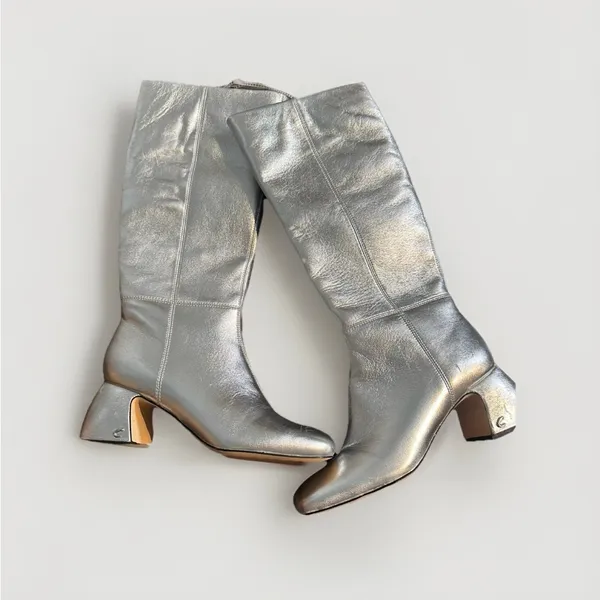 Circus by Sam Edelman Oaklyn Wide Calf Womens Boots Soft Silver 6 - Image 10