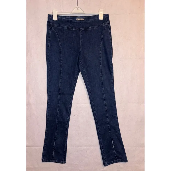 We The Free‎ Double Dutch Free People Dark Wash Split Hem Pull On Skinny Jeans - Image 2