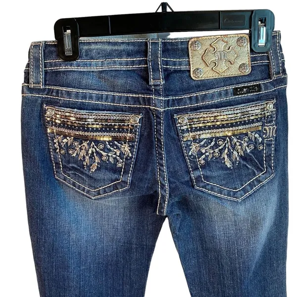 New Miss Me Jeans Womens‎ Sz 26 signature super skinny Denim Embellished Pockets - Image 2