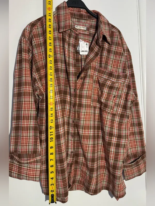 NWT! We The Free Brown, Rust & Pink Plaid Shirt Jacket - Image 9