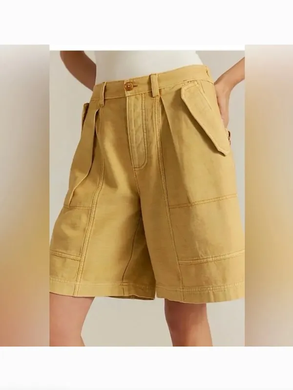 Free People Tybee Pleat Chino Shorts. NWT. Sepia tone - Image 4