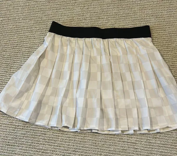 JoyLab Skort White Pleated Checkered M - Image 5