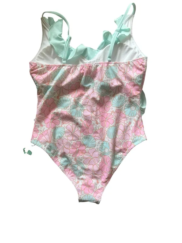 Caden Lane Women’s One-Piece Ruffled Swimsuit in Ocean Pearl | Large NWT - Image 2
