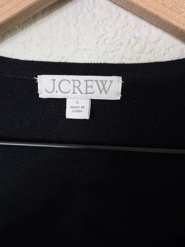 J Crew Juliette Collarless Cardigan Sweater Cardigan Blazer in Black‎ Size L - Image 8
