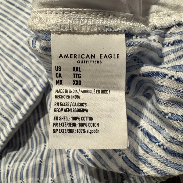 NWT American Eagle Wrap Top Blue Striped XXL Lightweight Coastal Beachy Boho - Image 5