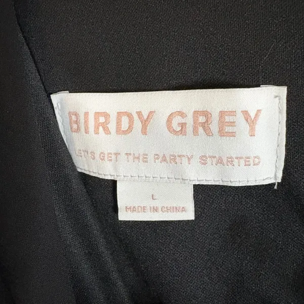 Birdy Grey Hannah‎ Chiffon Maxi Dress Black V Neck Bridesmaid Formal Large - Image 6