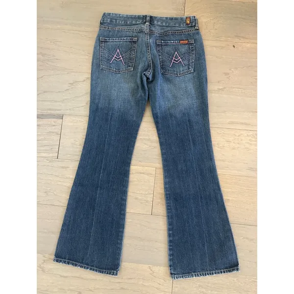 7 For All Mankind Flare Jeans Women Size 29 Blue - Image 9