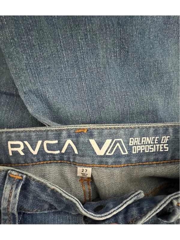 RVCA Light Wash High Rise Wide Leg Flare Denim Jeans - Image 4