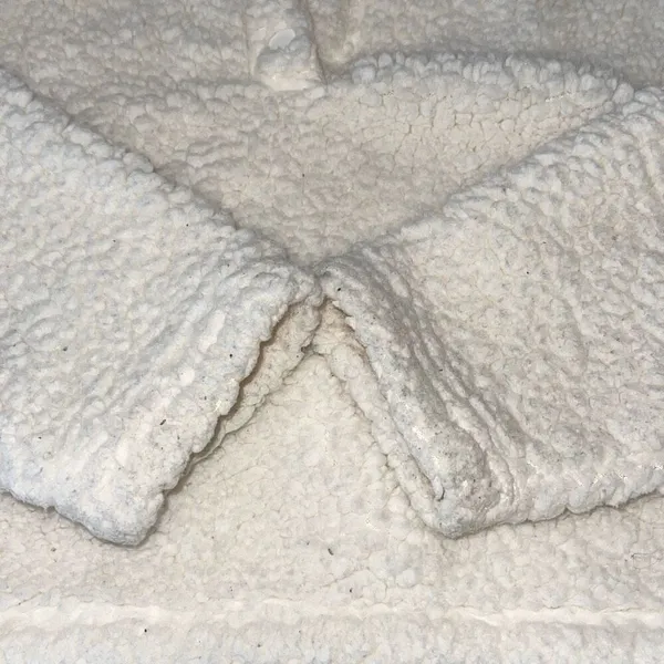PacSun Womens Midrift Sherpa 1/4 Snap Cropped Pullover Sweater Off White Small‎ - Image 5