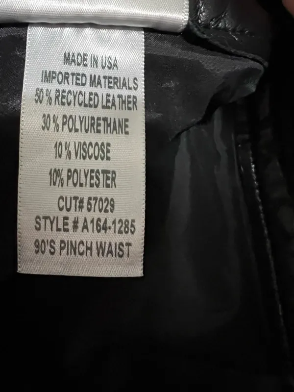 Agolde 90’s Pinch Waist Recylced Leather Blend High Rise Lined Black Detox Pants - Image 13
