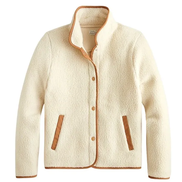 J.Crew Polartec sherpa fleece jacket in cream XS - Image 2