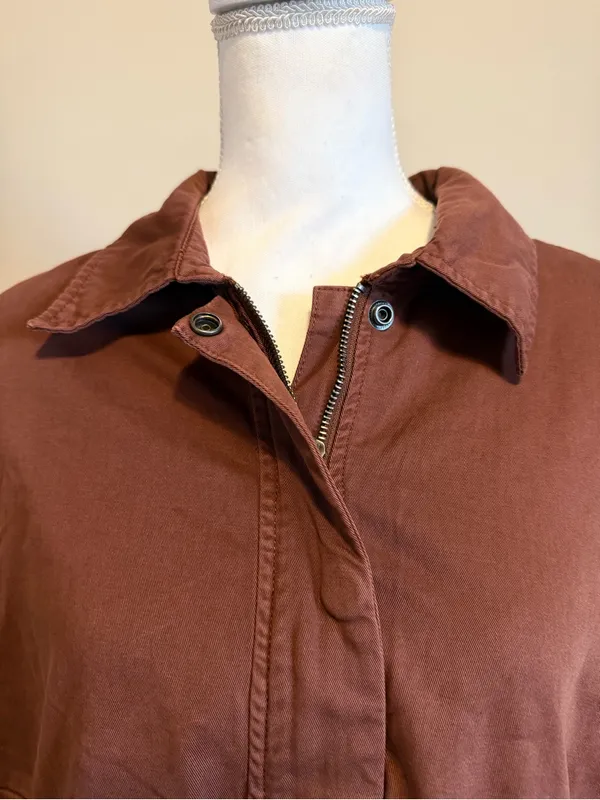 NWT Pistola Jessa oversized Utility jacket in Spice brown full zip Size medium - Image 10