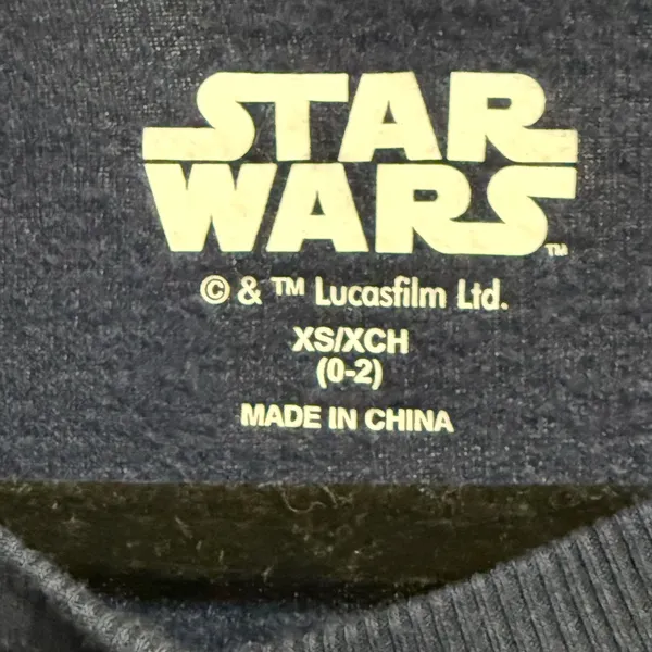 Star Wars Navy Baby Yoda Pajama Lounge Sweatshirt Top “But First, Snacks!”‎ XS - Image 3