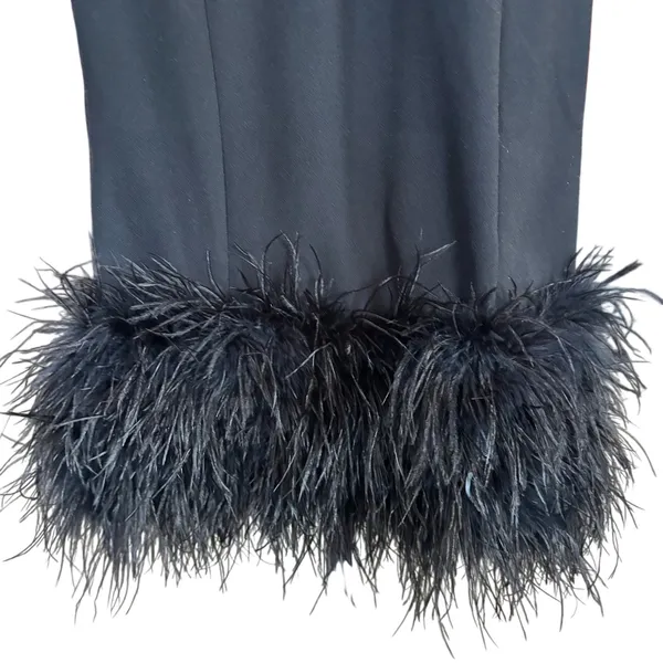 NWT‎ House of CB Fionula Strapless Feather Hem Midi Dress Size M Black - Image 3
