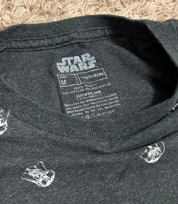 Star Wars Unisex Charcoal  Darth Vader Tee - Image 3