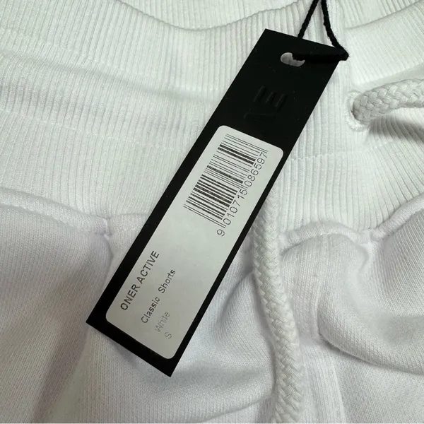 NEW Oner Active Classic Shorts Pull On Drawstring Sweatshorts White Small S - Image 6