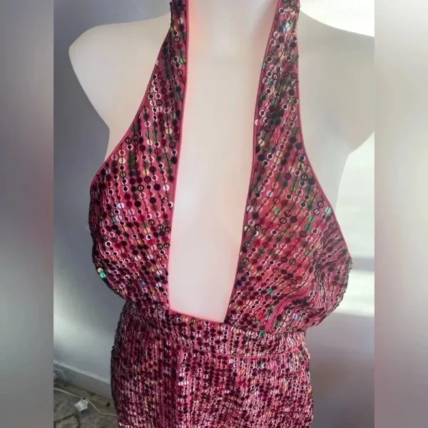 Revolve X by NBD Cocktail Pink‎ Sequin Dress GUC! Size Medium HTF! 0211 - Image 2