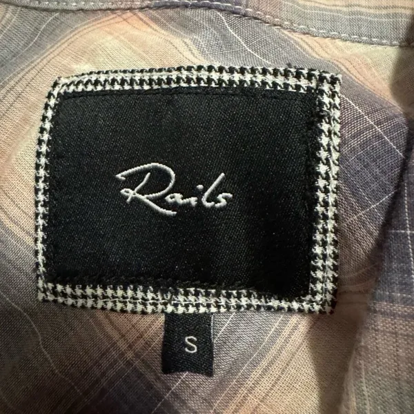Rails Cotton Button Down Plaid Western Long Sleeve Shirt Small Purple‎ - Image 4