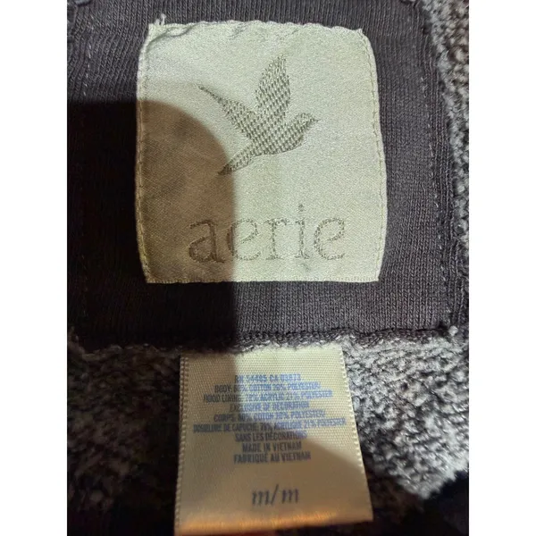 Aerie Hoodie Women M Purple Sherpa Lined Henley Pullover Y2K 2006 Vintage - Image 3