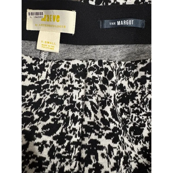 Maeve The Margot Kick Flare Cropped Pants Women’s X-Small Black White Floral - Image 4