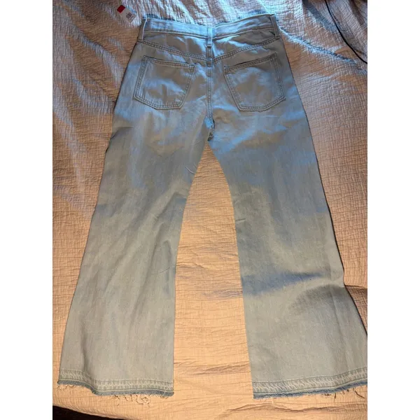 Old Navy Girls High Rise Baggy Flare Jeans Light Wash Adjustable Waist Size 18 - Image 3