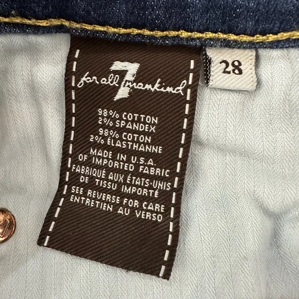 Seven For All Mankind The Skinny Jeans Dark Wash Size 28 Mid Rise Stretch‎ - Image 5