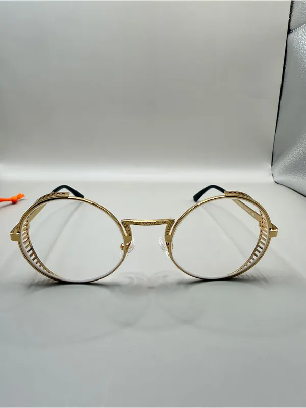 Vooglam Round Gold Metal Frame Glasses, unknown prescription - Image 2