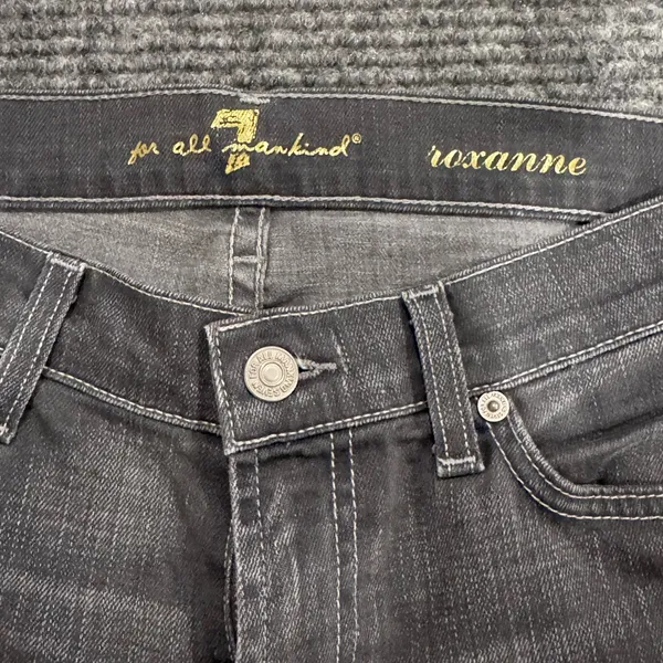 7 For All Mankind Roxanne Women's Gray Straight‎ Leg Jeans Womens's 28 - Image 2