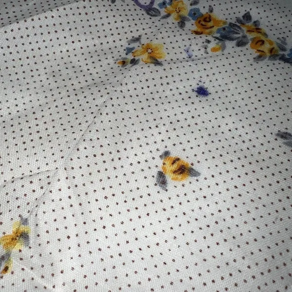 Vintage Handkerchief Hanky Floral Print Pin Dot Gold Blue Purple Hankie New NOS - Image 3