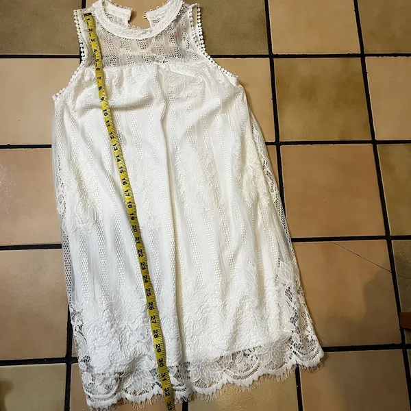 No Boundaries Womens White Lace Dress S Cottagecore Prairie Romantic Coastal Cowgirl Lace - Image 12
