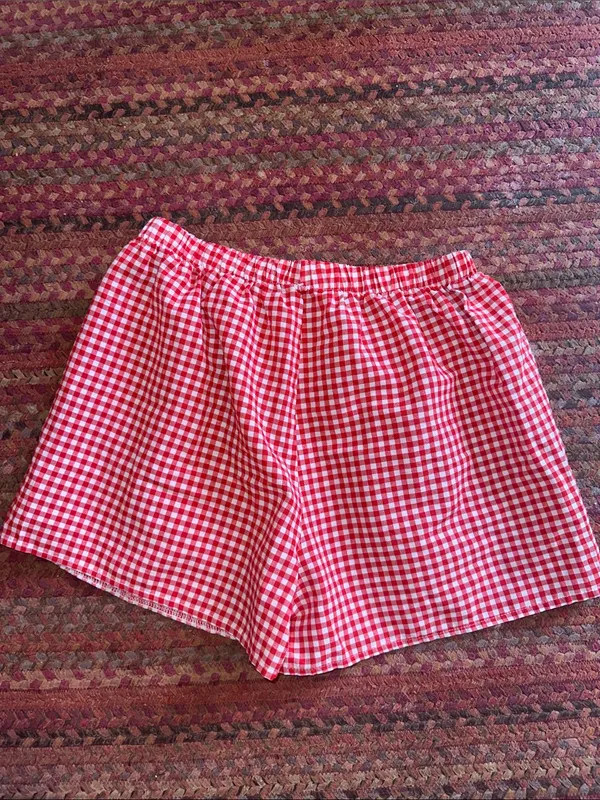 Red Gingham Women's boxer Shorts Size L - Image 4