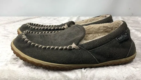 Minnetonka Grey Moccasins w/cable braid top 7w slippers house shoes - Image 3