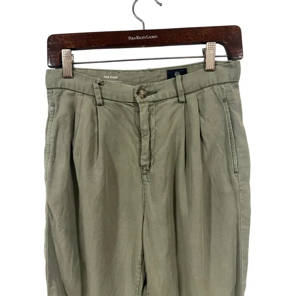 Women’s AG Adriano Goldschmied The Evan Khakis Green 25R Minimalist Preppy - Image 3