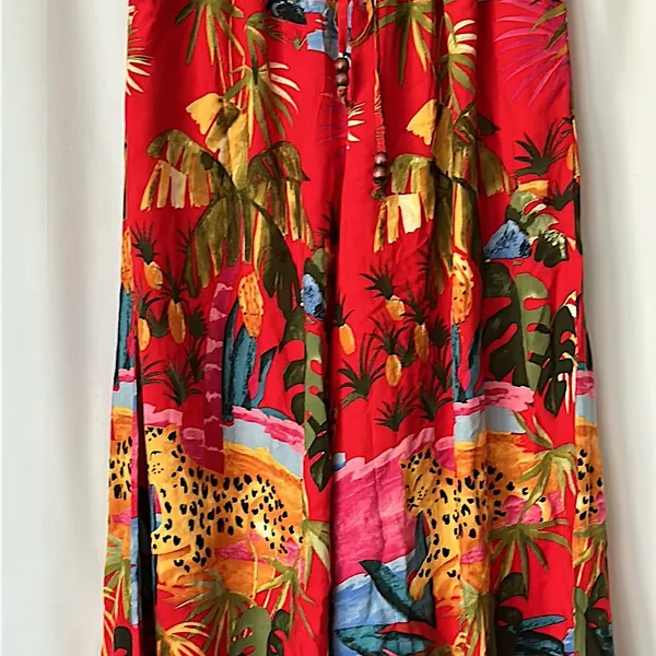 Cynthia Rowley Beautiful Colorful Wide Leg Tropical Pants **Size M** 🌴🌺🌴 - Image 3