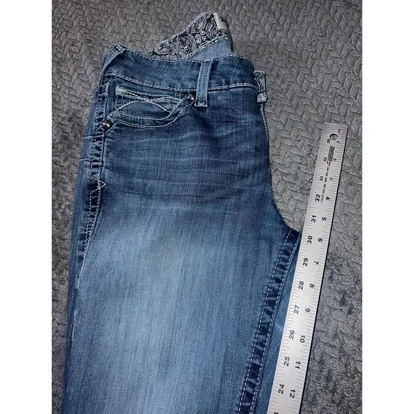 Ariat REAL Denim Women's Blue Medium Wash Straight Jeans Size 31‎ Short - Image 8