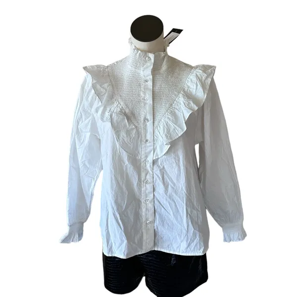 NWT French Connection Organic Cotton Rhodes Poplin Smock Top Blouse - Image 10